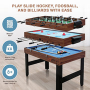 4FT 3-in-1 Games Foosball Soccer Hockey Pool Table V63-834011