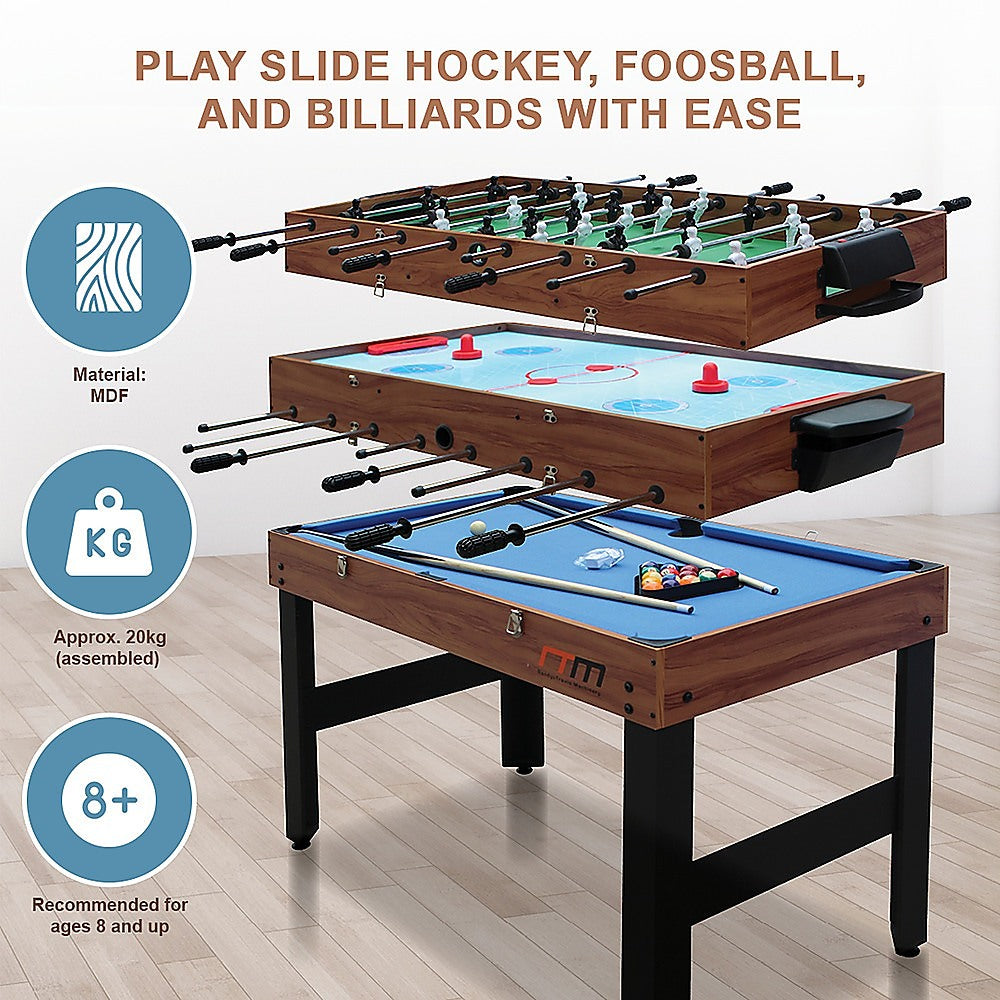 4FT 3-in-1 Games Foosball Soccer Hockey Pool Table V63-834011