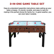 4FT 3-in-1 Games Foosball Soccer Hockey Pool Table V63-834011