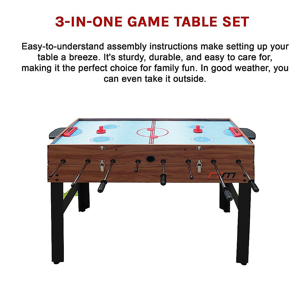 4FT 3-in-1 Games Foosball Soccer Hockey Pool Table V63-834011