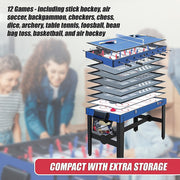 4FT 12-in-1 Combo Games Tables Foosball Soccer Basketball Hockey Pool Table Tennis V63-834021