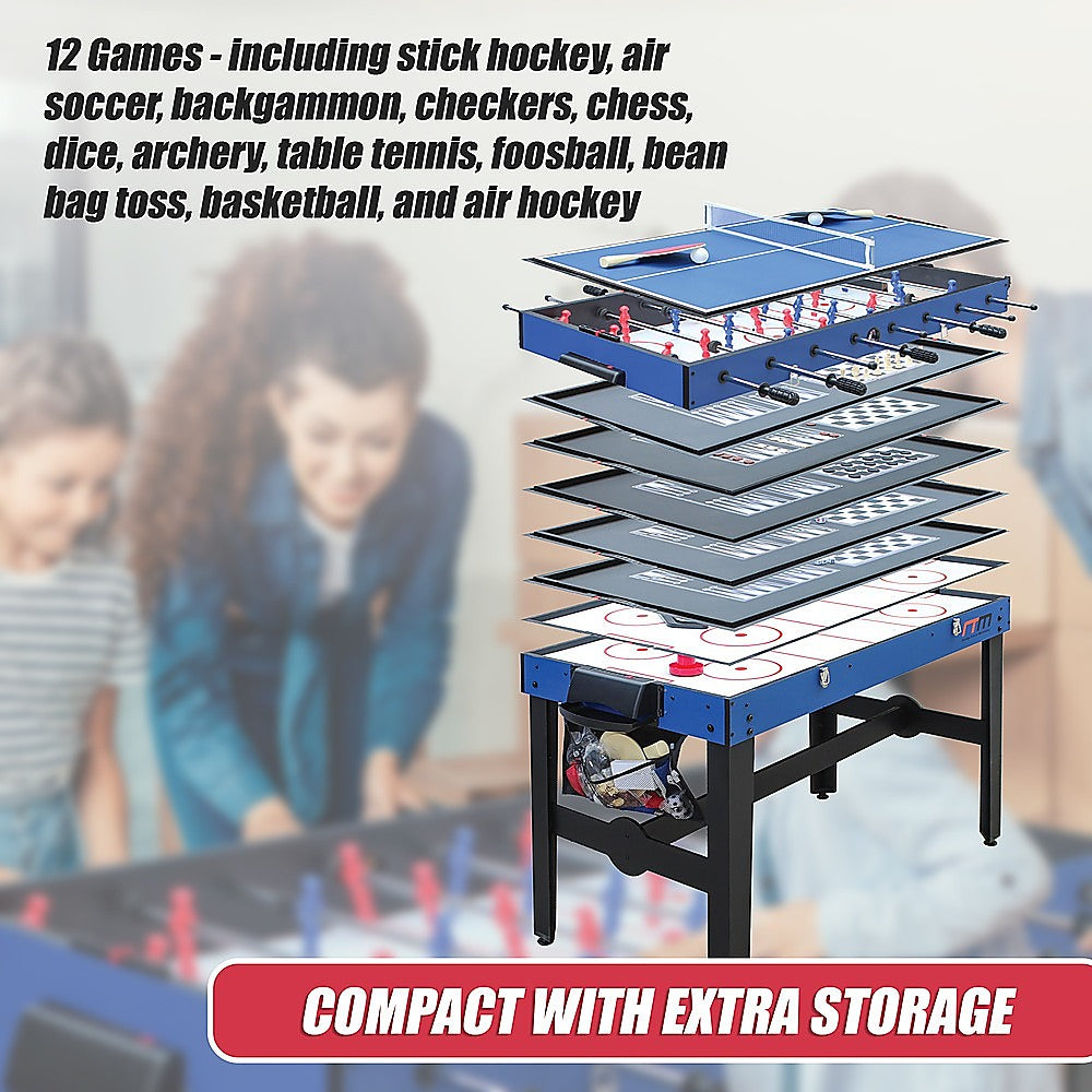 4FT 12-in-1 Combo Games Tables Foosball Soccer Basketball Hockey Pool Table Tennis V63-834021