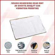 Sound Deadening Dead Mat 20 Sheets 20sq.ft Car Vibration Proofing V63-834061