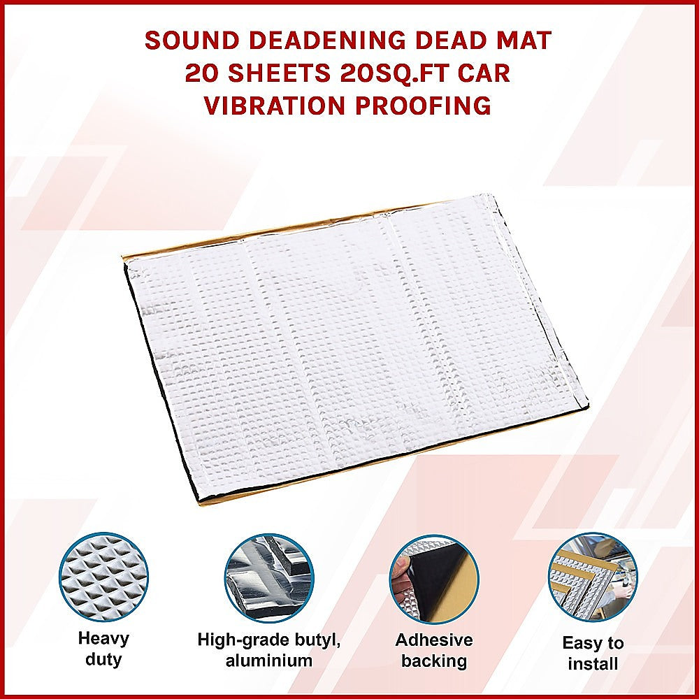 Sound Deadening Dead Mat 20 Sheets 20sq.ft Car Vibration Proofing V63-834061