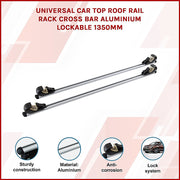 Universal Car Top Roof Rail Rack Cross Bar Aluminium Lockable 1350MM V63-834071