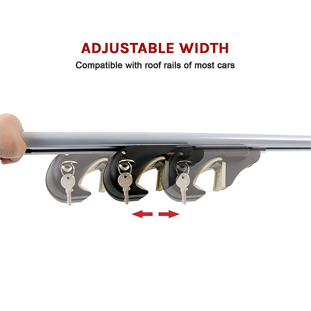 Universal Car Top Roof Rail Rack Cross Bar Aluminium Lockable 1350MM V63-834071