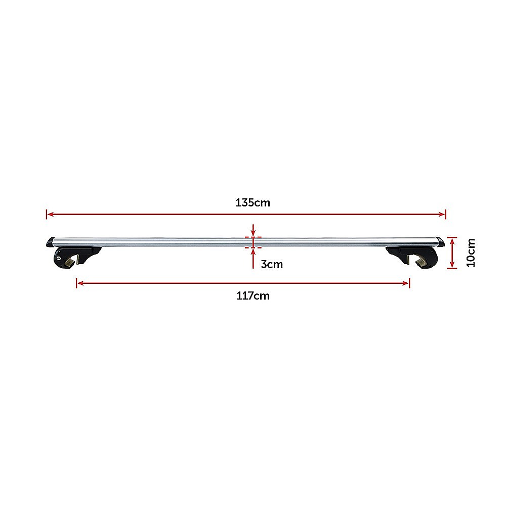 Universal Car Top Roof Rail Rack Cross Bar Aluminium Lockable 1350MM V63-834071