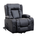 Recliner Chair - Electric Massage Lift Chair with Heat Function PU Leather Lounge Sofa Black V63-834091