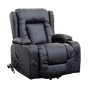 Recliner Chair - Electric Massage Lift Chair with Heat Function PU Leather Lounge Sofa Black V63-834091