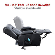 Recliner Chair - Electric Massage Lift Chair with Heat Function PU Leather Lounge Sofa Black V63-834091