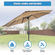 9FT Patio Umbrella Outdoor Garden Table Umbrella with 8 Sturdy Ribs V63-834241
