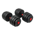 40kg Adjustable Rubber Dumbbell Set Barbell Home GYM Exercise Weights V63-834281