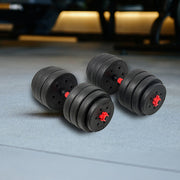 40kg Adjustable Rubber Dumbbell Set Barbell Home GYM Exercise Weights V63-834281