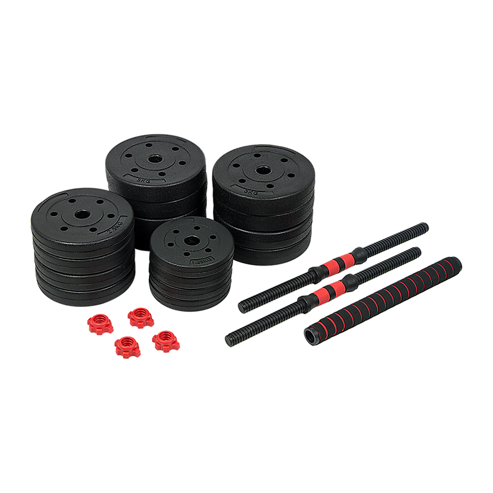 40kg Adjustable Rubber Dumbbell Set Barbell Home GYM Exercise Weights V63-834281