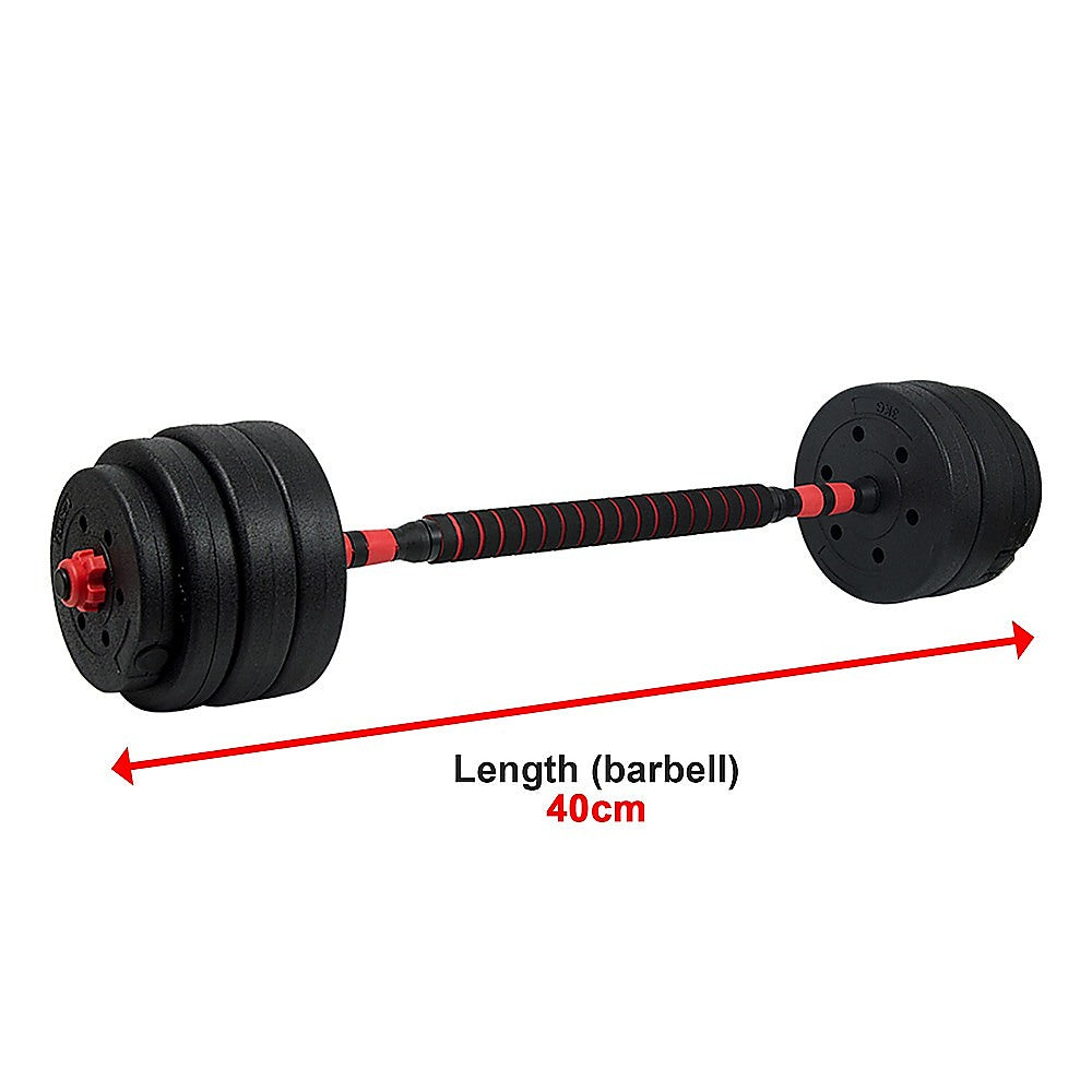 40kg Adjustable Rubber Dumbbell Set Barbell Home GYM Exercise Weights V63-834281