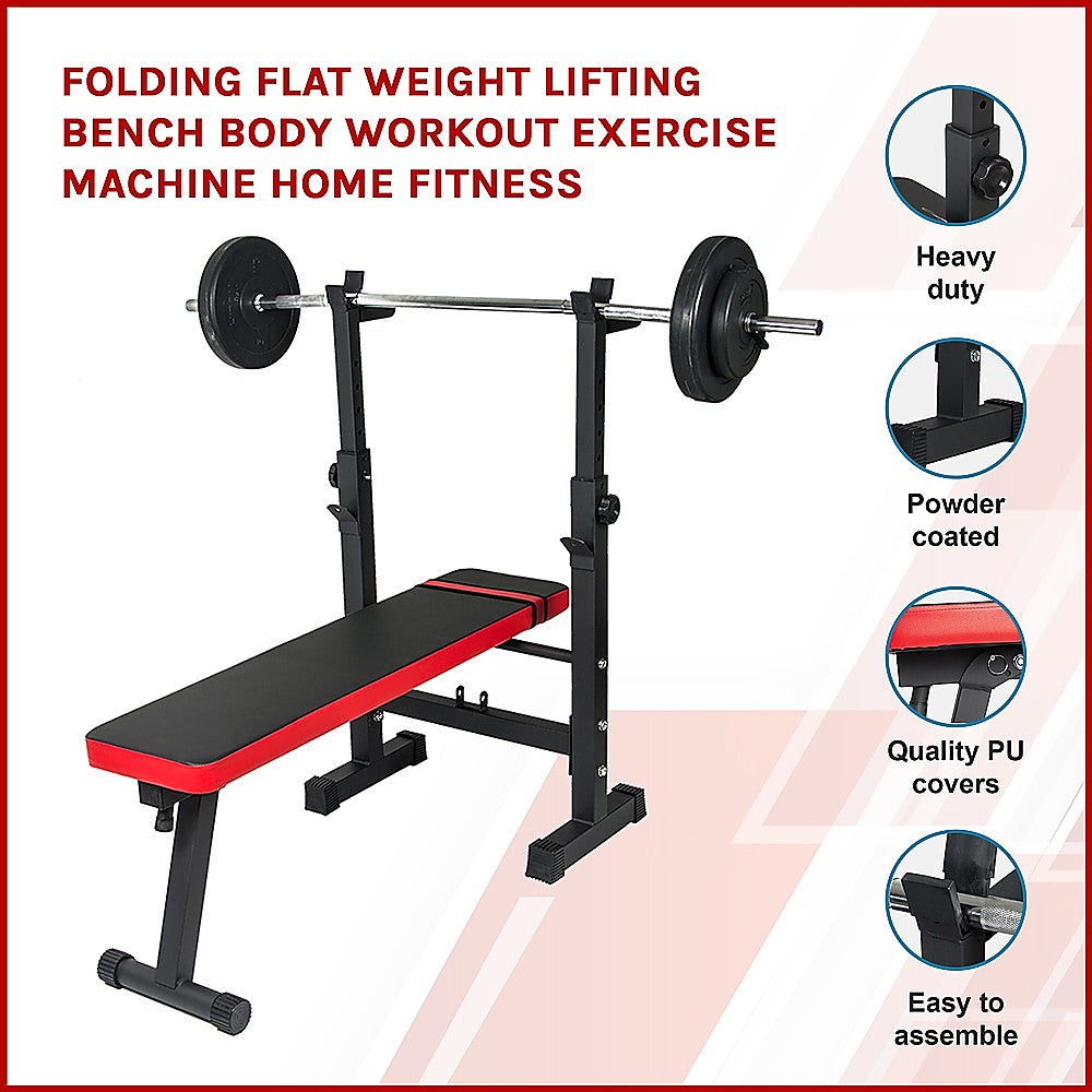 Folding Flat Weight Lifting Bench Body Workout Exercise Machine Home Fitness V63-834301