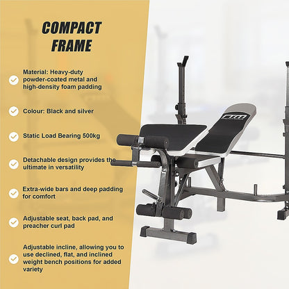 Multi Station Home Gym Weight Bench Press Leg Equipment Set Fitness Exercise V63-834321