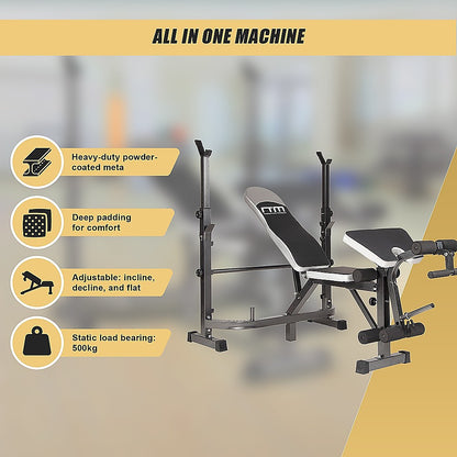 Multi Station Home Gym Weight Bench Press Leg Equipment Set Fitness Exercise V63-834321