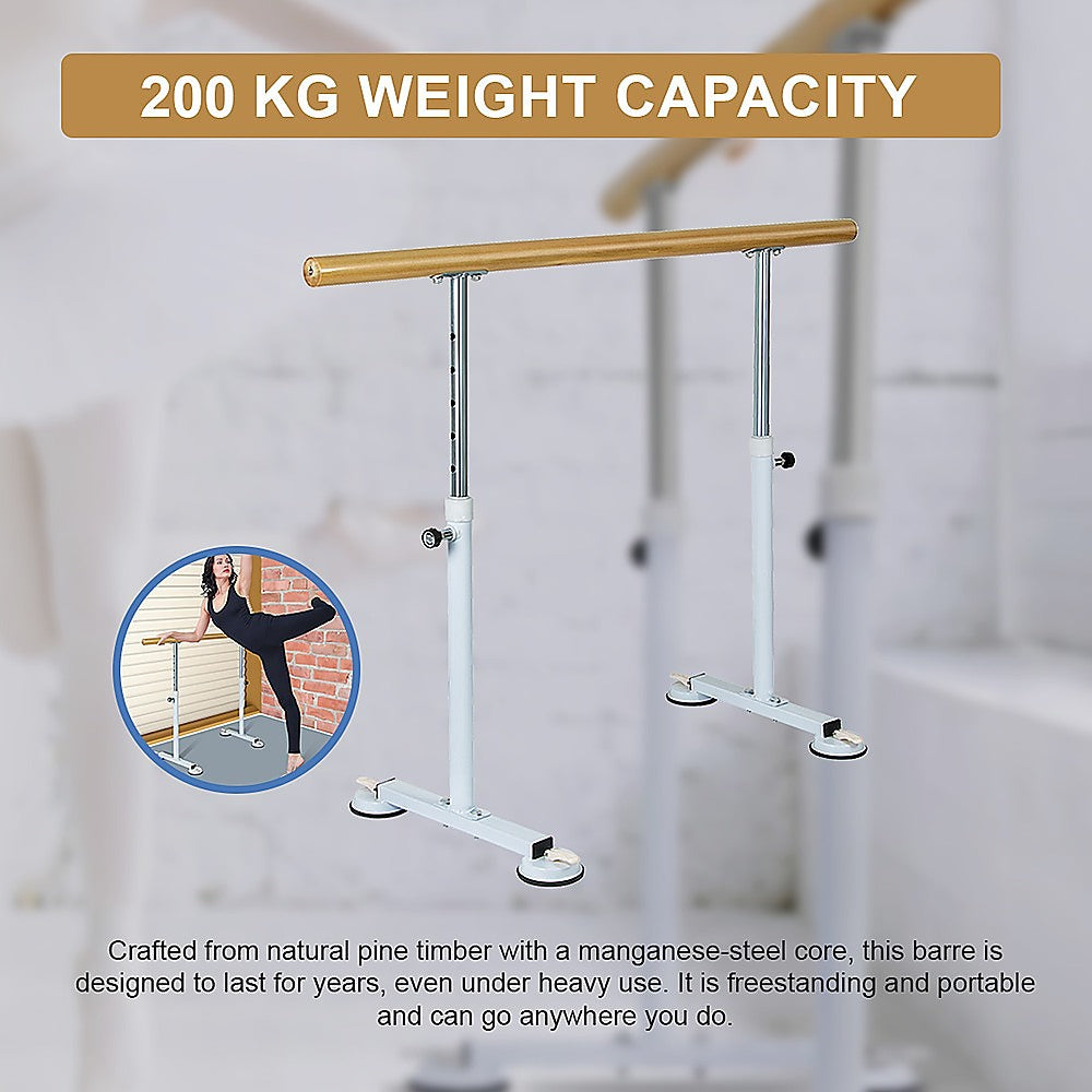 Wooden Portable Ballet Bar Stretch Barre Dance Bar 1.5M Freestanding Ballet Bar V63-834331