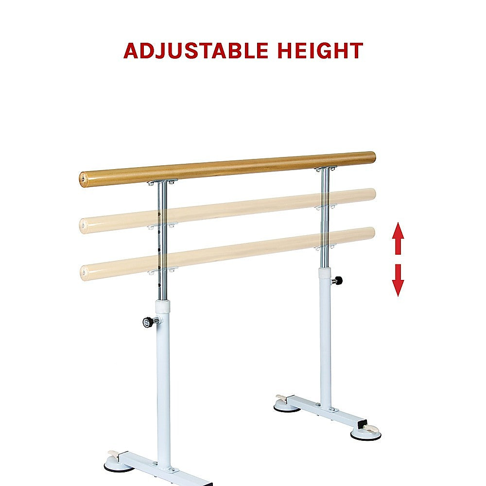 Wooden Portable Ballet Bar Stretch Barre Dance Bar 1.5M Freestanding Ballet Bar V63-834331