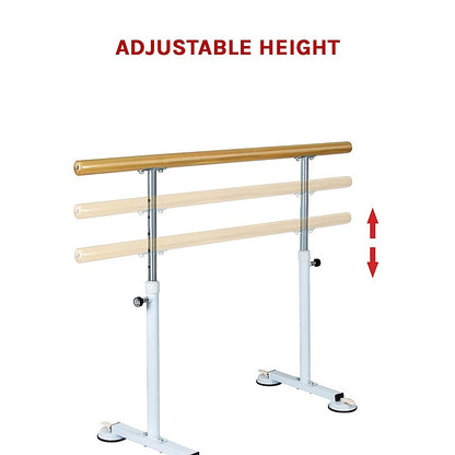 Wooden Portable Ballet Bar Stretch Barre Dance Bar 1.5M Freestanding Ballet Bar V63-834331