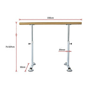 Wooden Portable Ballet Bar Stretch Barre Dance Bar 1.5M Freestanding Ballet Bar V63-834331