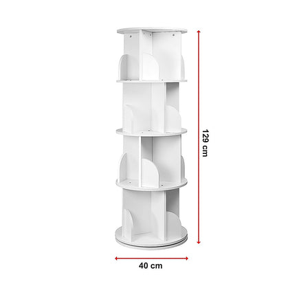 360-degree Rotating 4 Tier Display Shelf Bookcase Organiser V63-834351