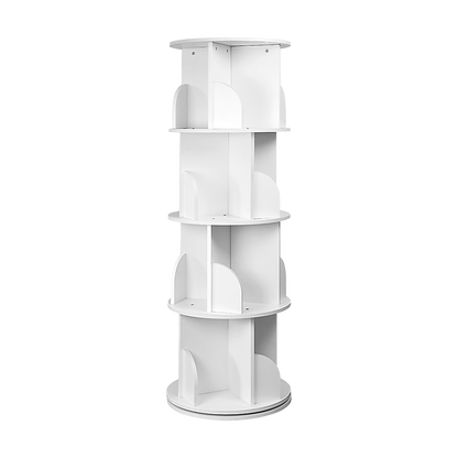 360-degree Rotating 4 Tier Display Shelf Bookcase Organiser V63-834351