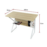Wood & Metal Computer Desk with Shelf Home Office Furniture V63-834371