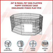 24" 8 Panel Pet Dog Playpen Puppy Exercise Cage Enclosure Fence Play Pen V63-834381