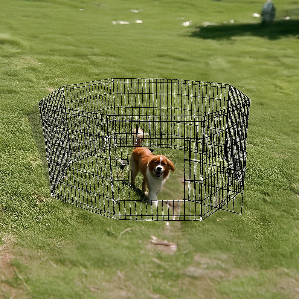 24" 8 Panel Pet Dog Playpen Puppy Exercise Cage Enclosure Fence Play Pen V63-834381