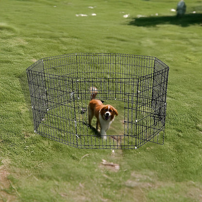 24" 8 Panel Pet Dog Playpen Puppy Exercise Cage Enclosure Fence Play Pen V63-834381