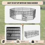 24" 8 Panel Pet Dog Playpen Puppy Exercise Cage Enclosure Fence Play Pen V63-834381