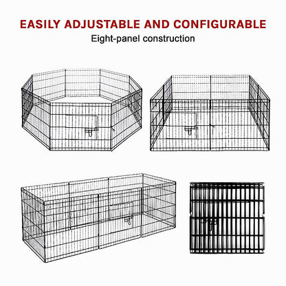 24" 8 Panel Pet Dog Playpen Puppy Exercise Cage Enclosure Fence Play Pen V63-834381