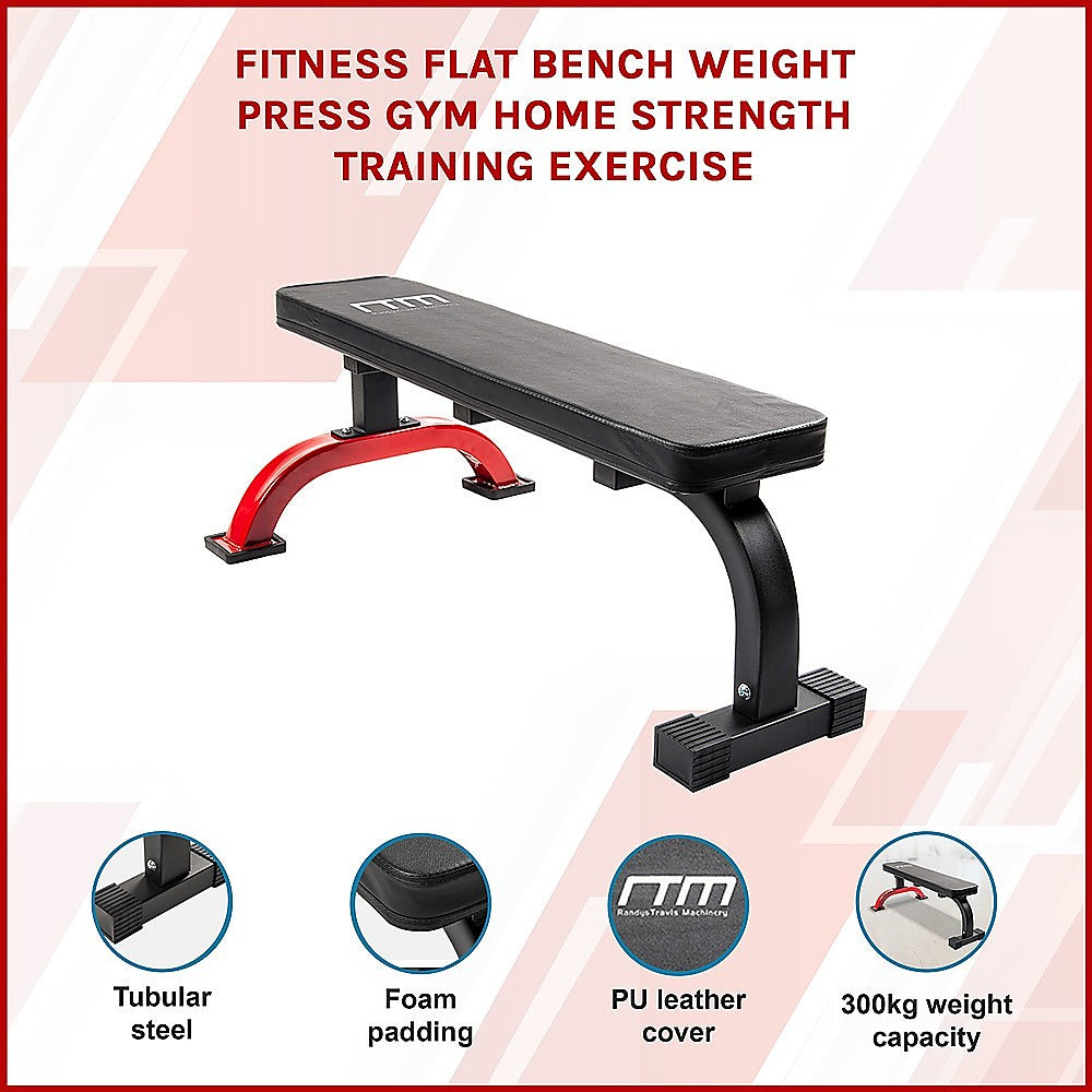 Fitness Flat Bench Weight Press Gym Home Strength Training Exercise V63-834531