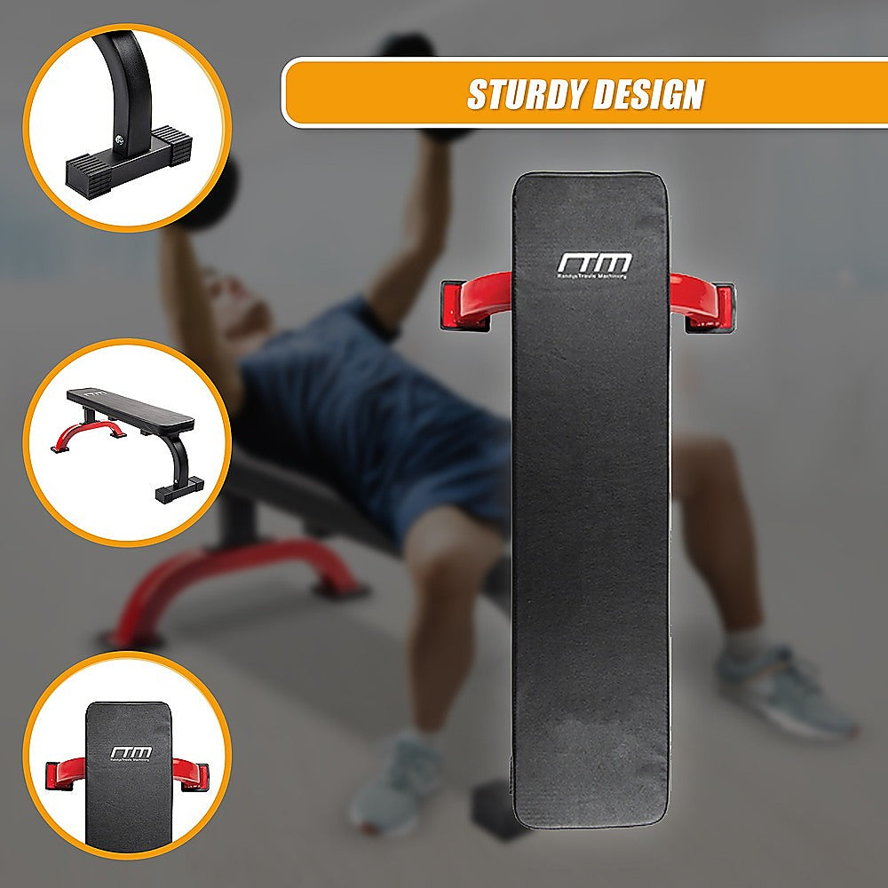 Fitness Flat Bench Weight Press Gym Home Strength Training Exercise V63-834531