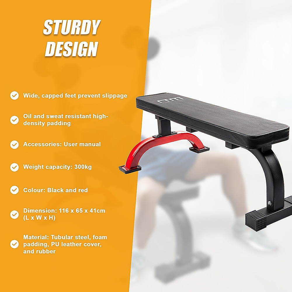 Fitness Flat Bench Weight Press Gym Home Strength Training Exercise V63-834531