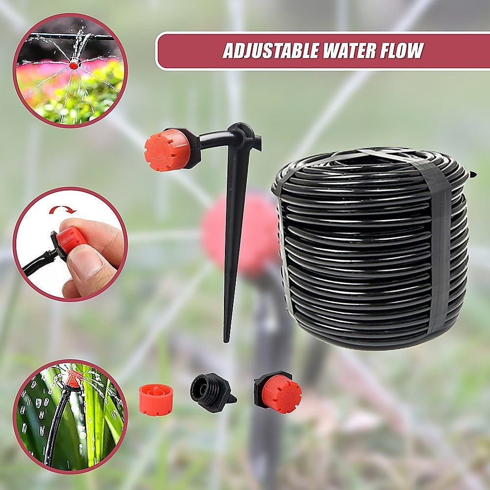 50M Hose Garden Irrigation System Plant Watering DIY Micro Drip Kits V63-834701