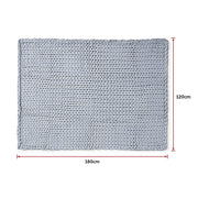 Hand Knitted Chunky Blanket Thick Acrylic Yarn Blanket Home Decor Throw Rug - Grey V63-834771