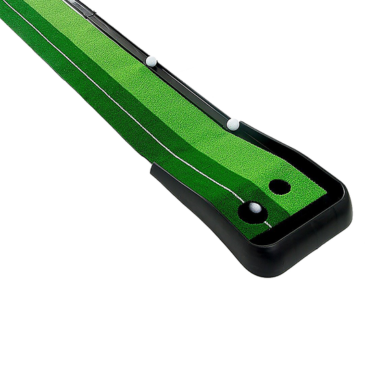 Indoor Practice Putting Green 2.5m Mat Inclined Ball Return Fake Grass 2 Holes V63-834791