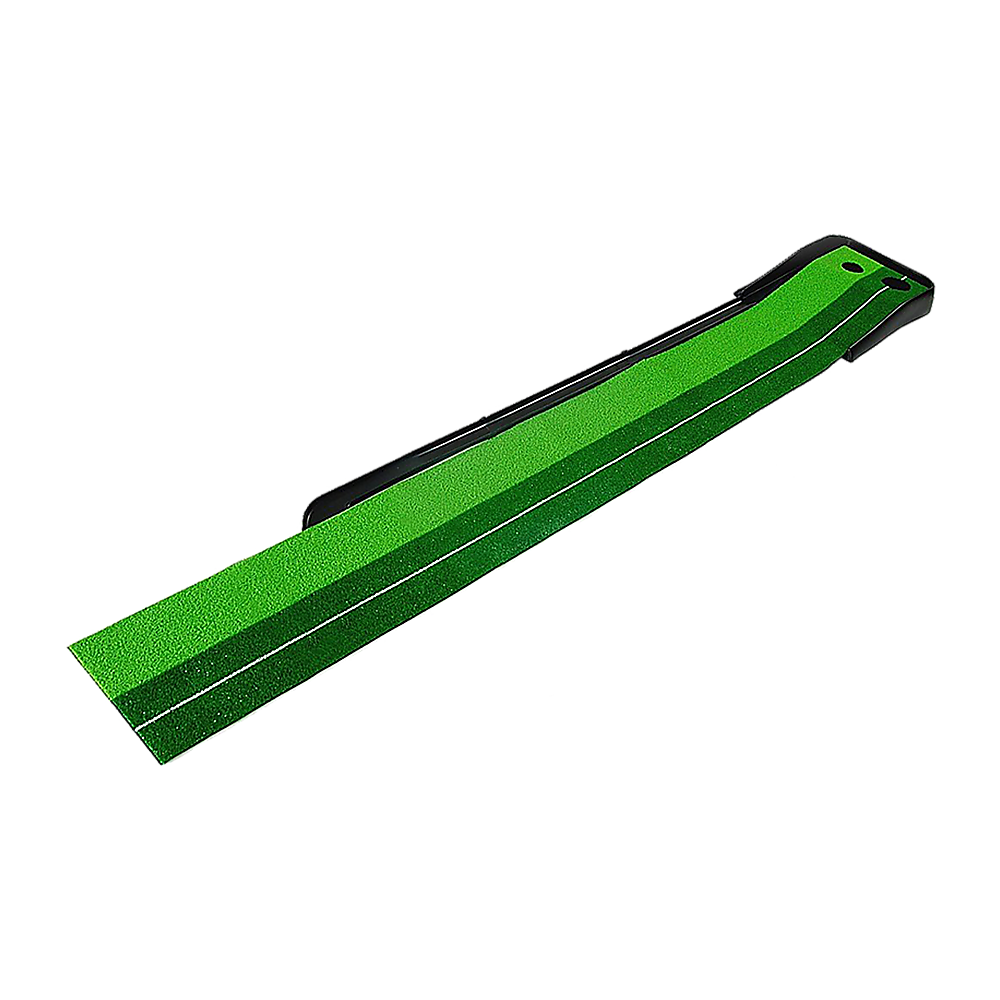 Indoor Practice Putting Green 2.5m Mat Inclined Ball Return Fake Grass 2 Holes V63-834791