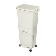 42L Rubbish Bin Waste Trash Can Pedal Recycling Kitchen Wheel 2 Compartment V63-834811