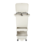 42L Rubbish Bin Waste Trash Can Pedal Recycling Kitchen Wheel 2 Compartment V63-834811