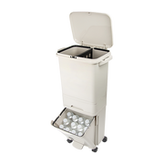 42L Rubbish Bin Waste Trash Can Pedal Recycling Kitchen Wheel 2 Compartment V63-834811