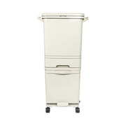 42L Rubbish Bin Waste Trash Can Pedal Recycling Kitchen Wheel 2 Compartment V63-834811