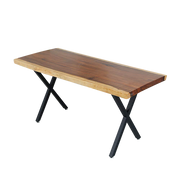 X-Shaped Table Bench Desk Legs Retro Industrial Design Fully Welded - Black V63-834831