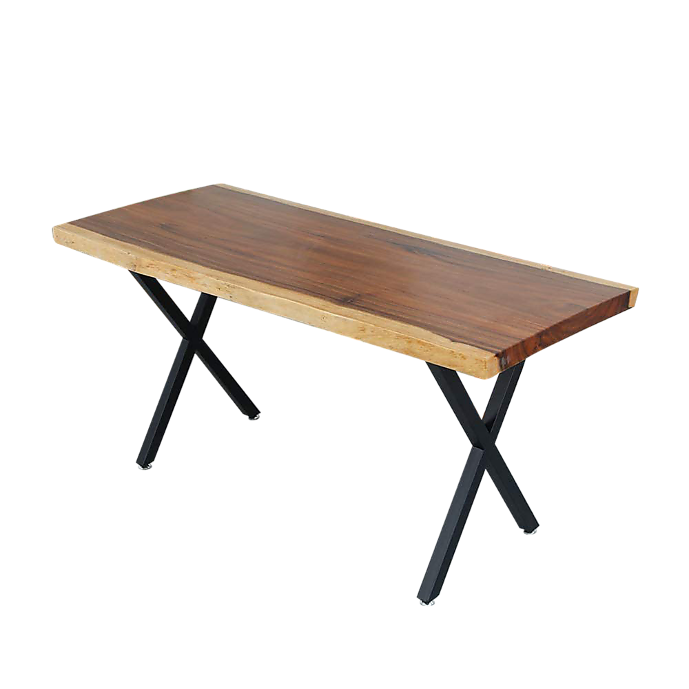 X-Shaped Table Bench Desk Legs Retro Industrial Design Fully Welded - Black V63-834831