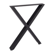 X-Shaped Table Bench Desk Legs Retro Industrial Design Fully Welded - Black V63-834831