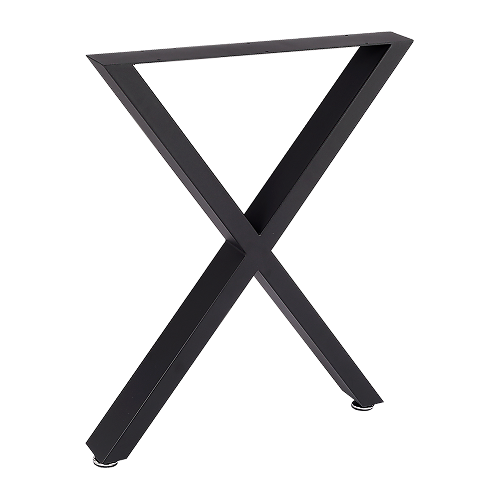 X-Shaped Table Bench Desk Legs Retro Industrial Design Fully Welded - Black V63-834831