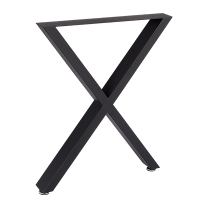 X-Shaped Table Bench Desk Legs Retro Industrial Design Fully Welded - Black V63-834831